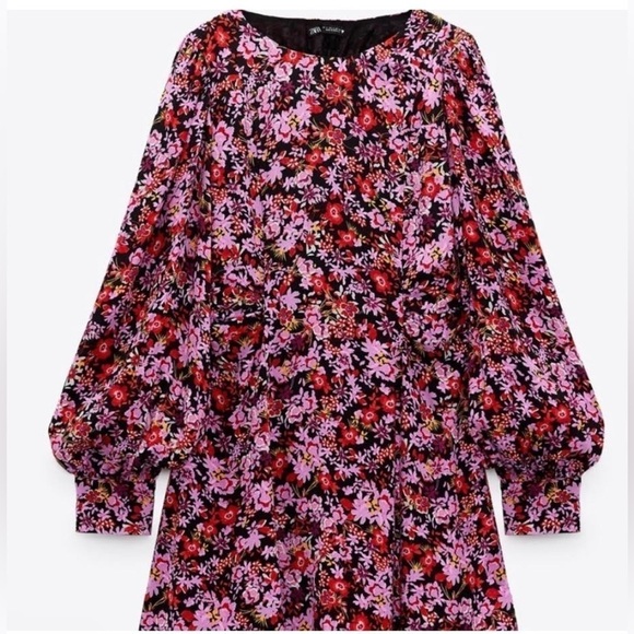 Zara Women's Pink Floral Dress - Picture 3 of 8